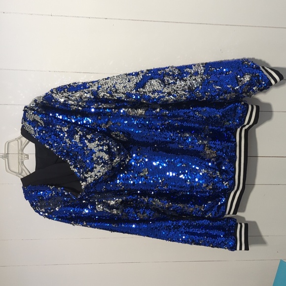 Sequin Zip-Front Hooded Jacket XXXL - Picture 4 of 5